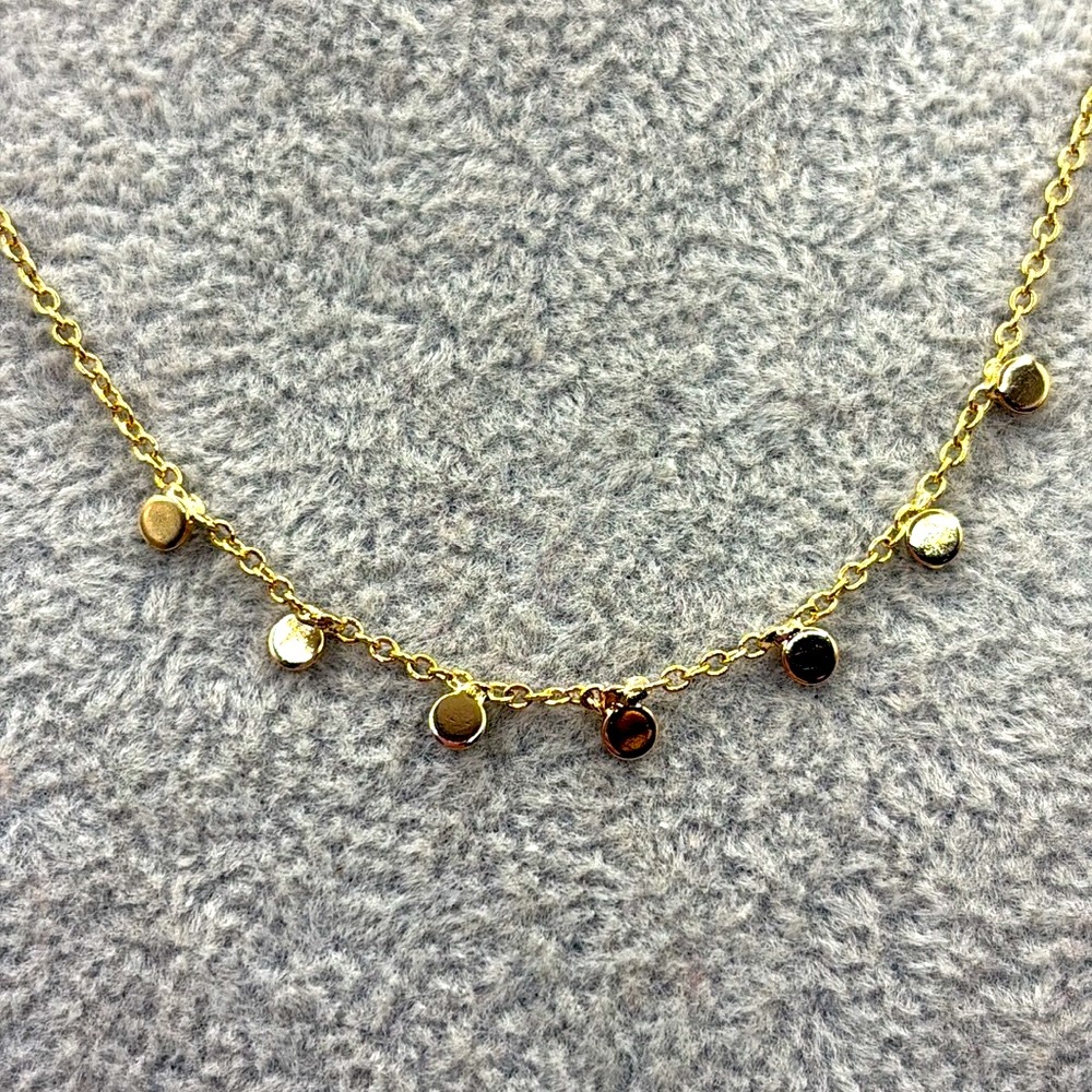 Dainty Gold and Necklace with Minimalist Circles Design 15-17”